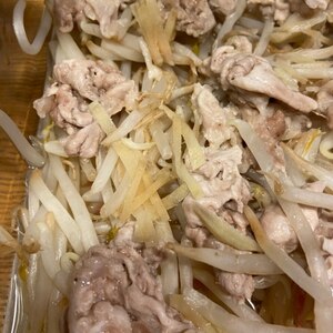 電子レンジで(^^)鶏もも肉ともやしの甘辛蒸し♪